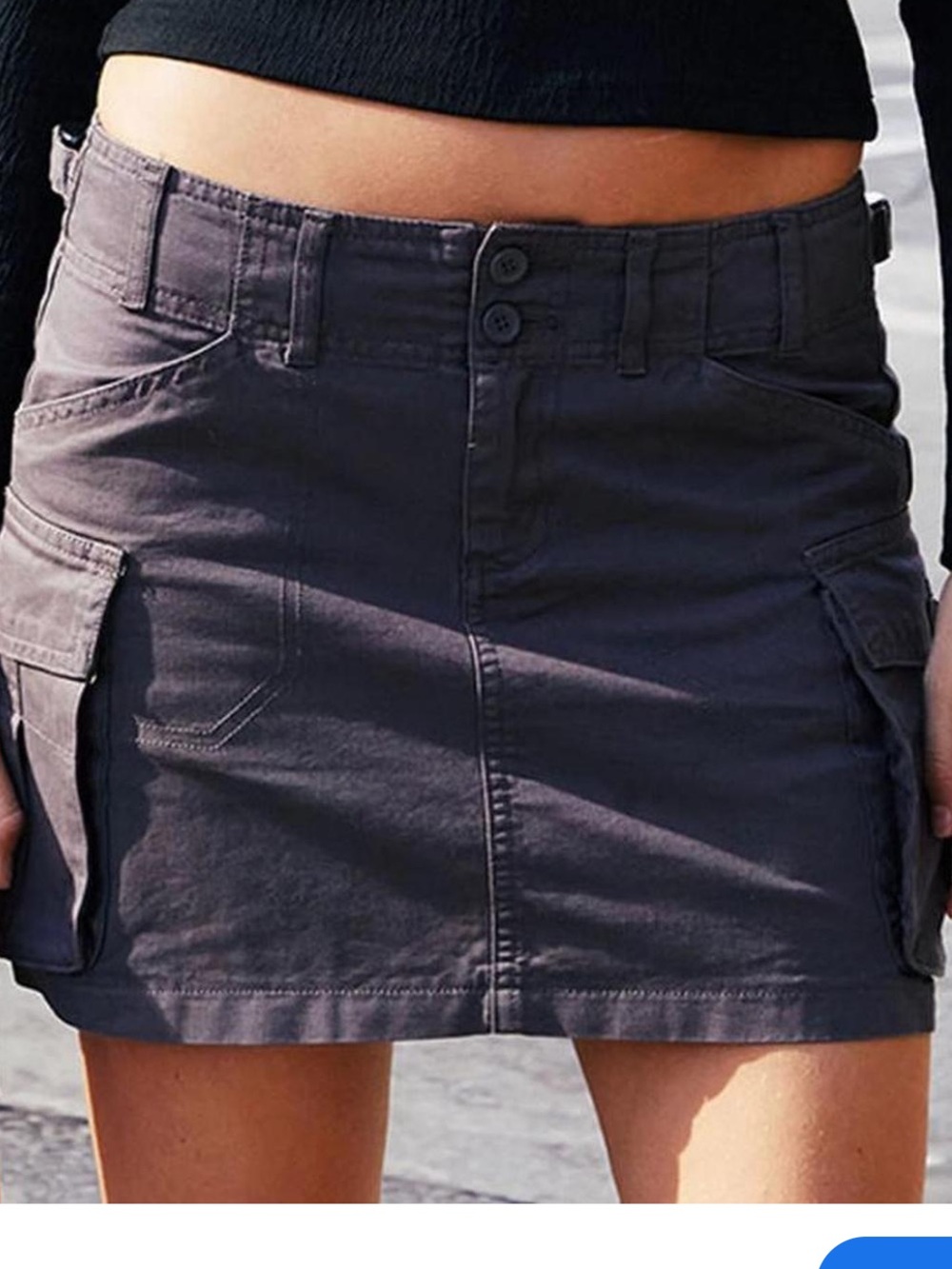 Brandy Melville Gray Cotton Mini Skirt with Cargo Pockets, size small